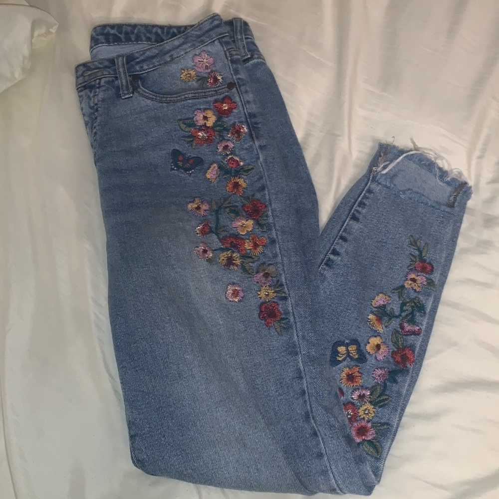 Wonderly Floral skinny jeans